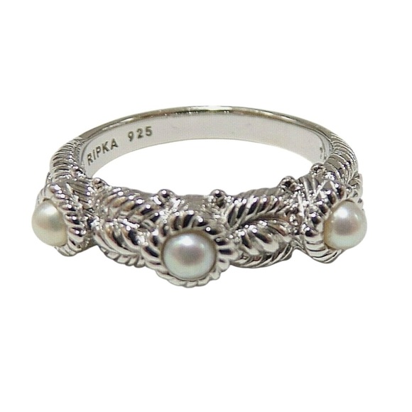 Judith Ripka White and Silver Ring Stamped 925 Size 7 - Picture 1 of 5